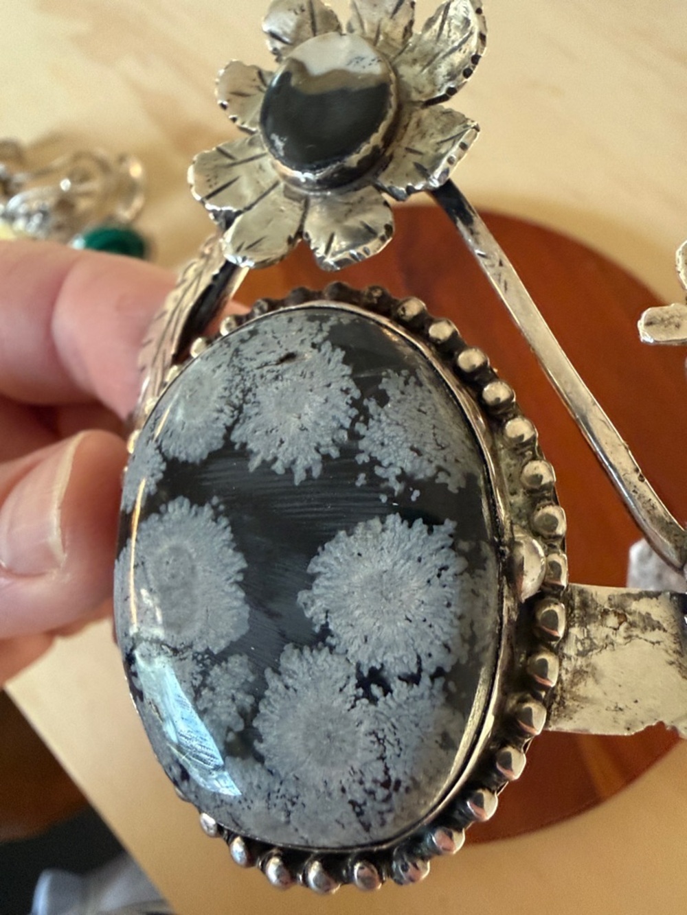 Signed Navajo Artist Bill Kirkham Sterling Silver Cuff Bracelet - Picture 13 of 14